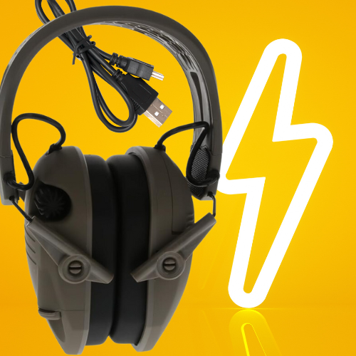 USB-charged hearing protection and earmuffs